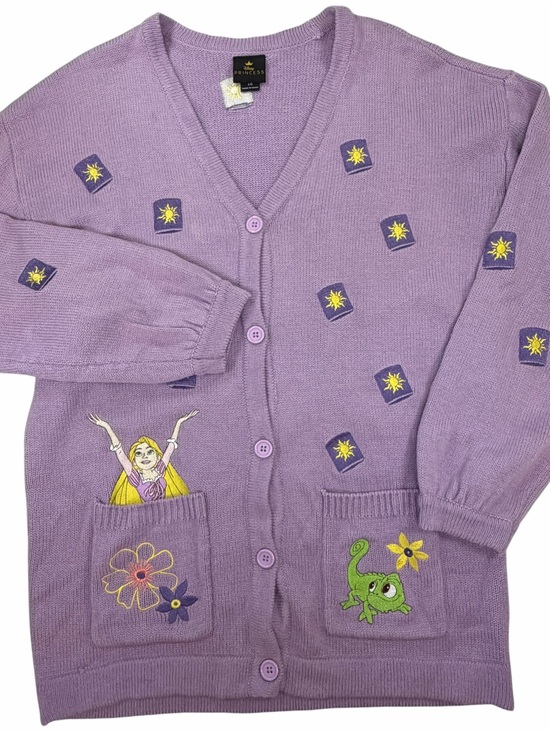 Disney Sweaters - Disney Purple Tangled Rapunzel Embroidered Cardigan Sweater